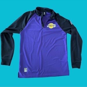 Nba Los Angeles Lakers 1/4 Zip Purple/Black Jacket Size: Medium